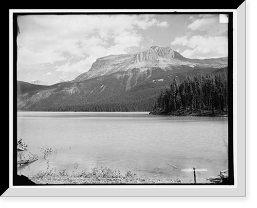 Historic Framed Print, Wapta Peak from Emerald Lake, British Columbia,  17-7/8" x 21-7/8"
