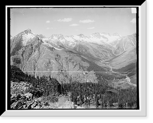 Historic Framed Print, Hermit Range and Roger's Pass from Mt. Abbot, Selkirk Mountains, B.C.,  17-7/8" x 21-7/8"