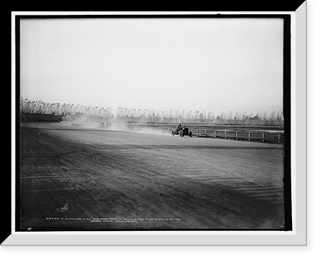 Historic Framed Print, H.S. Harkness in his Mercedes-Simplex, winning five-miles event in 6:1 3-5, Grosse Pointe track, Detroit,  17-7/8" x 21-7/8"