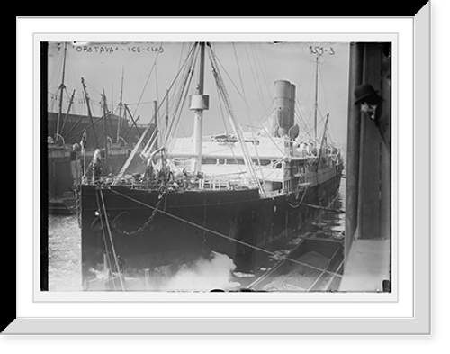 Historic Framed Print, Orotava clad with ice at dock in New York harbor,  17-7/8" x 21-7/8"