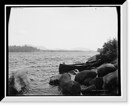Lower Saranac Lake from Shingle Bay Point, Adirondack Mountains Classic, Vintage Wall Art