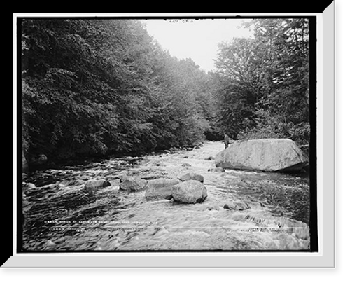 Historic Framed Print, Rapids at Bartlett's carry, Round Lake, Adirondack Mountains,  17-7/8" x 21-7/8"