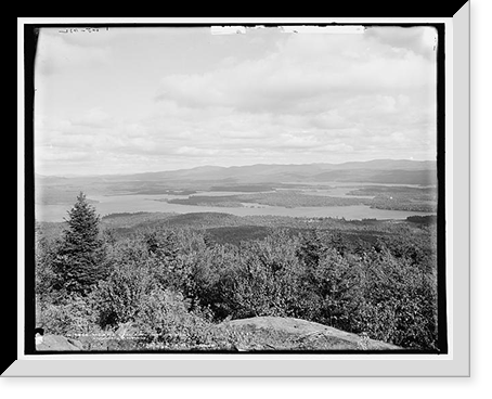 Historic Framed Print, Raquette Lake from West Mountain, Adirondack Mountains - 6,  17-7/8" x 21-7/8"