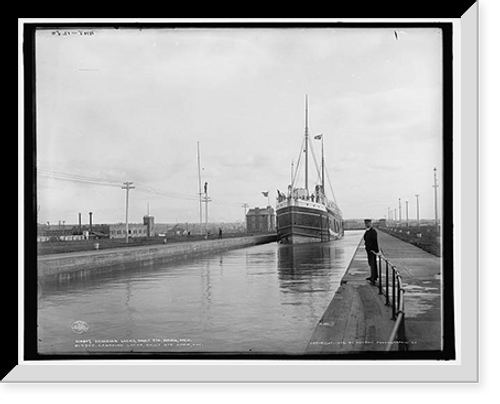 Historic Framed Print, Canadian locks, Sault Ste. Marie, Mich. [i.e. Ontario],  17-7/8" x 21-7/8"