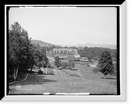 Historic Framed Print, Silver Bay Hotel and grounds, Lake George, N.Y. - 10,  17-7/8" x 21-7/8"