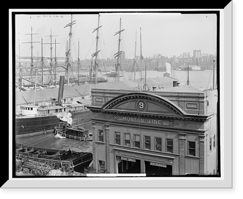 Historic Framed Print, Piers along South Street, N.Y. City - 2,  17-7/8" x 21-7/8"