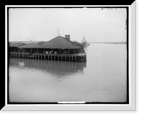 Historic Framed Print, Steamship docks, Savannah, Ga. - 2,  17-7/8" x 21-7/8"