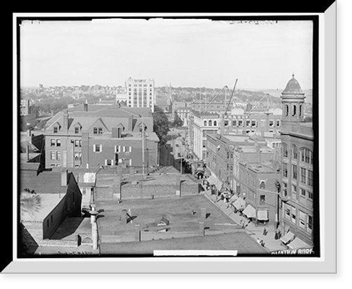 Historic Framed Print, Portland harbor and city from Congress Square Hotel - 5,  17-7/8" x 21-7/8"