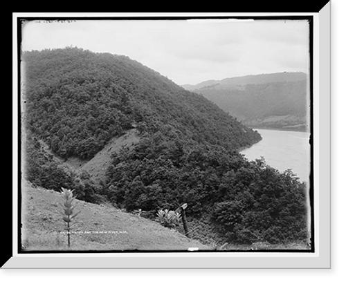 Historic Framed Print, Hinton and the New River, W. Va. - 5,  17-7/8" x 21-7/8"