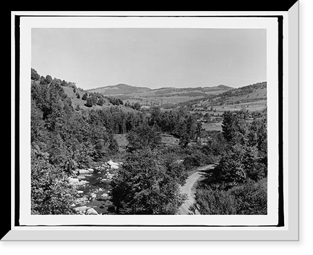 Historic Framed Print, [Mill River Valley from the bridge, Green Mtns., Vt.],  17-7/8" x 21-7/8"