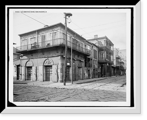 Historic Framed Print, Old Absinthe House, New Orleans, La.,  17-7/8" x 21-7/8"
