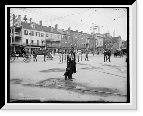 Historic Framed Print, Southern fish vendor,  17-7/8" x 21-7/8"