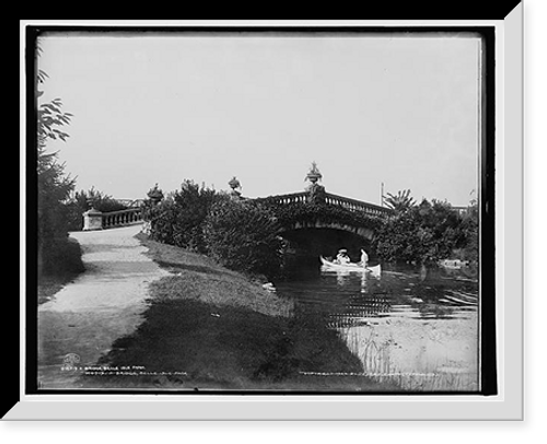 Historic Framed Print, A Bridge, Belle Isle Park,  17-7/8" x 21-7/8"