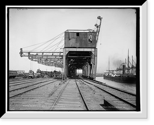 Historic Framed Print, Hulett clam shell hoists, Cleveland, O[hio] - 2,  17-7/8" x 21-7/8"