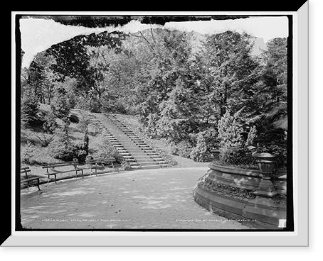 Historic Framed Print, Floral steps, Prospect Park, Brooklyn, N.Y.,  17-7/8" x 21-7/8"