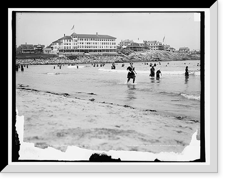 Young's Hotel from the beach, York, Me, Vintage Poster