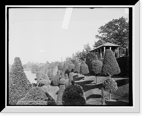 Historic Framed Print, Italian garden, Hunnewell Estate, Wellesley, Mass.,  17-7/8" x 21-7/8"