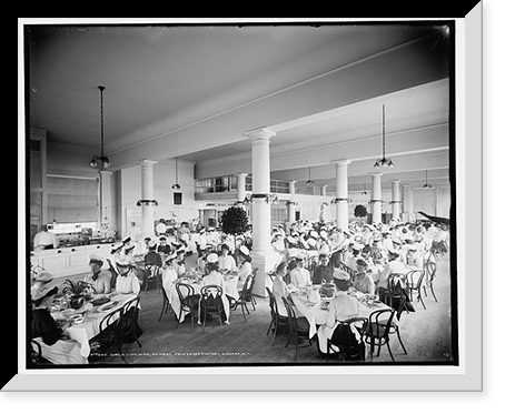 Historic Framed Print, Girls' luncheon, Natural Food Conservatory, Niagara, N.Y.,  17-7/8" x 21-7/8"