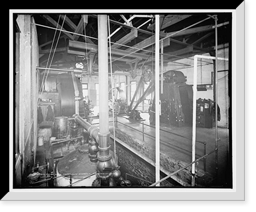 Historic Framed Print, Engine room, Merchants Despatch Transportation Co.,  17-7/8" x 21-7/8"