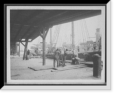 Loading a phosphate schooner, Savannah, Ga, Antique Wall Art