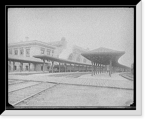 Historic Framed Print, N.Y.C. & H.R. R.R. station, Albany, N.Y.,  17-7/8" x 21-7/8"