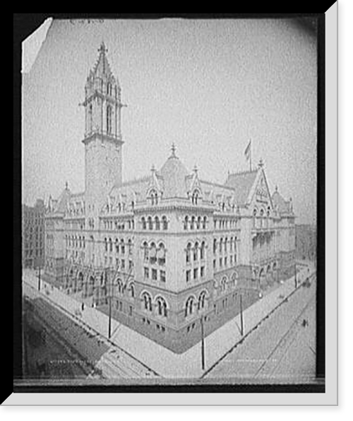 Historic Framed Print, Post Office, Buffalo, N.Y.,  17-7/8" x 21-7/8"