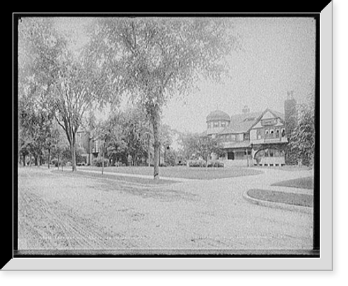 Historic Framed Print, Crescent Hill residences, Springfield, Mass.,  17-7/8" x 21-7/8"