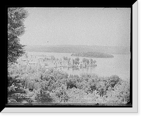 Historic Framed Print, Prospect House and Lake Bomoseen, Vt.,  17-7/8" x 21-7/8"