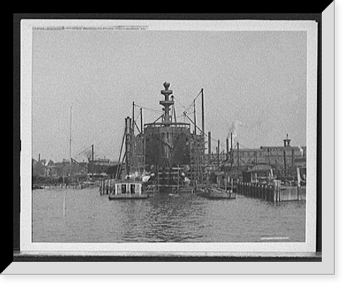 Historic Framed Print, Building a warship, Cramp's [i.e. William Cramp & Sons Ship and Engine Building Company] shipyard, Philadelphia, Pa.,  17-7/8" x 21-7/8"