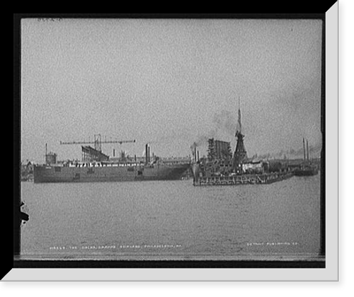 Historic Framed Print, Docks, Cramps Shipyard, Philadelphia, Pa., The,  17-7/8" x 21-7/8"