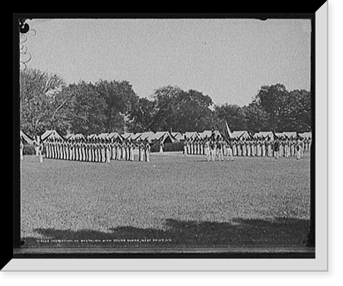 Historic Framed Print, Inspection of battalion with color guard, [United States Military Academy], West Point, N.Y.,  17-7/8" x 21-7/8"