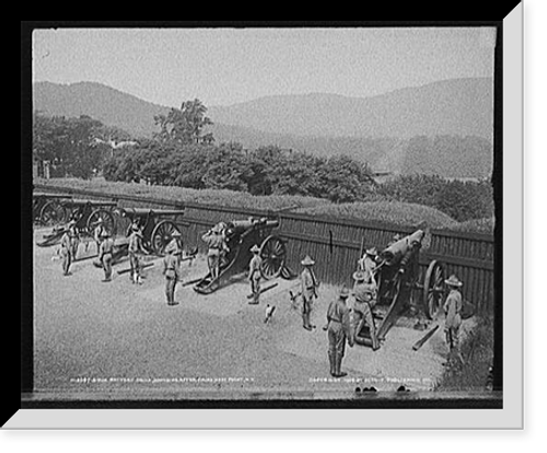 Historic Framed Print, Siege battery drill, sponging after firing, [United States Military Academy], West Point, N.Y.,  17-7/8" x 21-7/8"