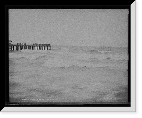 Historic Framed Print, A Windy day on the pier,  17-7/8" x 21-7/8"