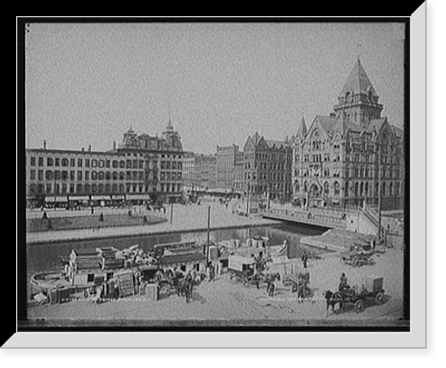 Historic Framed Print, Clinton Square, Syracuse, N.Y.,  17-7/8" x 21-7/8"