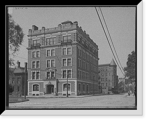 Historic Framed Print, Y.W.C.A. building, Detroit, Mich.,  17-7/8" x 21-7/8"