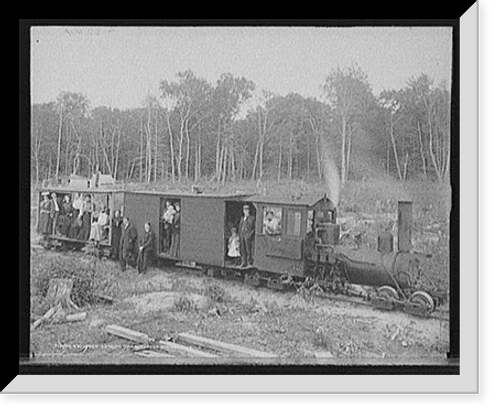 Historic Framed Print, Excursion logging train, Harbor Springs, Mich.,  17-7/8" x 21-7/8"