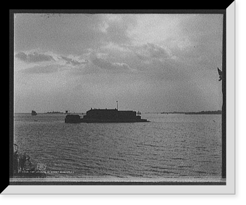 Historic Framed Print, Fort Lafayette at sunset, Brooklyn, N.Y.,  17-7/8" x 21-7/8"