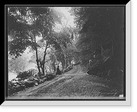 The River road near the Kittatinny House, Delaware Water Gap, Pa, Antique Print