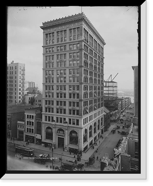 Historic Framed Print, The Continental Bldg., Baltimore, Md.,  17-7/8" x 21-7/8"