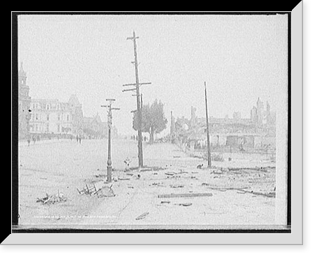 Van Ness Ave., limit of fire, San Francisco, Cal, Historic Print