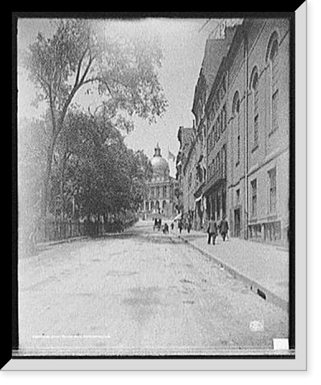 Old State House from Washington St., Boston, Mass, Vintage Print