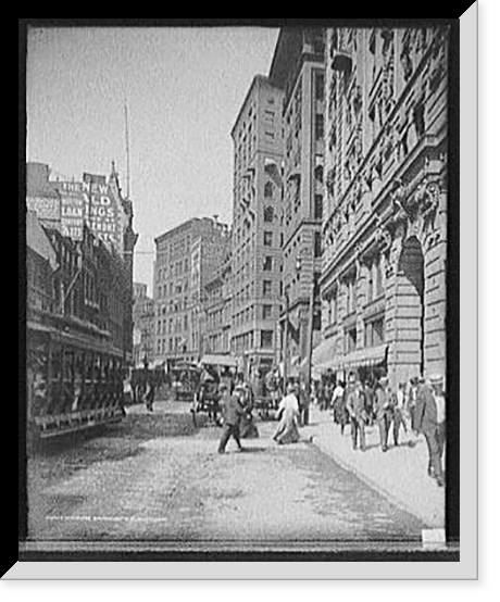 Newspaper Row, Washington St., Boston, Mass, Vintage Print