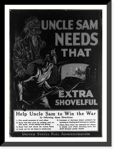 Uncle Sam needs that extra shovelful. F. Sindelar, Antique Print