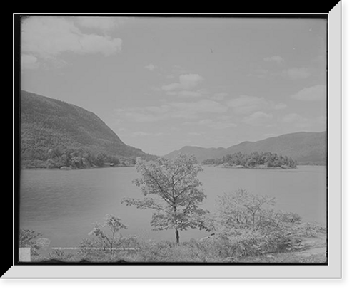 Historic Framed Print, Looking south from Hulett's [i.e. Huletts] Landing, Lake George, N.Y.,  17-7/8" x 21-7/8"