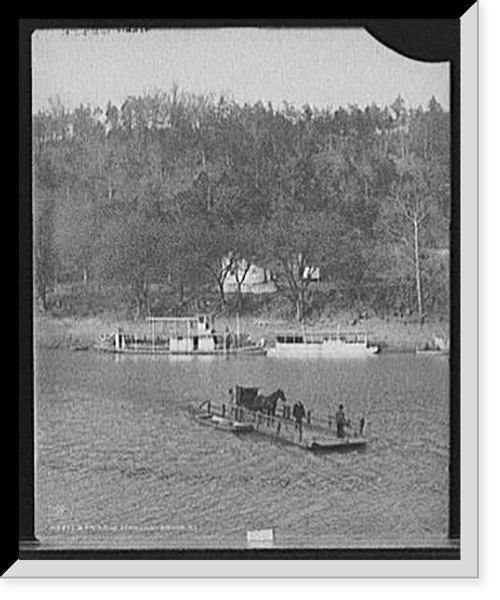 Historic Framed Print, Primitive ferry, High Bridge, Ky.,  17-7/8" x 21-7/8"
