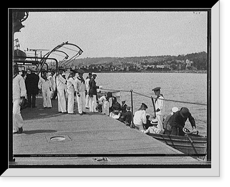 U.S.S. Nahant, visitors going ashore, Antique Print