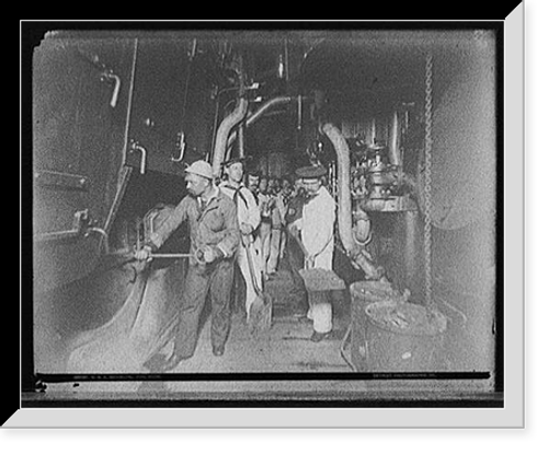 Historic Framed Print, U.S.S. Brooklyn fire room - 2,  17-7/8" x 21-7/8"