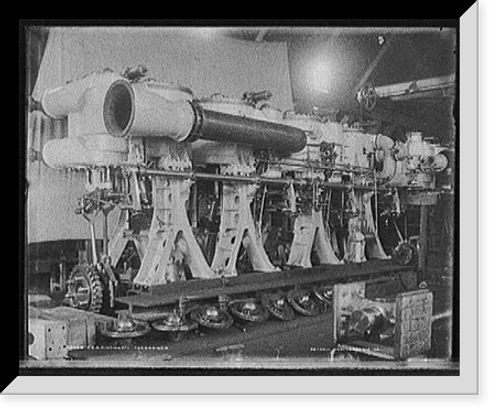 Historic Framed Print, U.S.S. Cincinnati, the engines,  17-7/8" x 21-7/8"