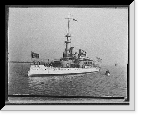Historic Framed Print, U.S.S. Indiana - 11,  17-7/8" x 21-7/8"