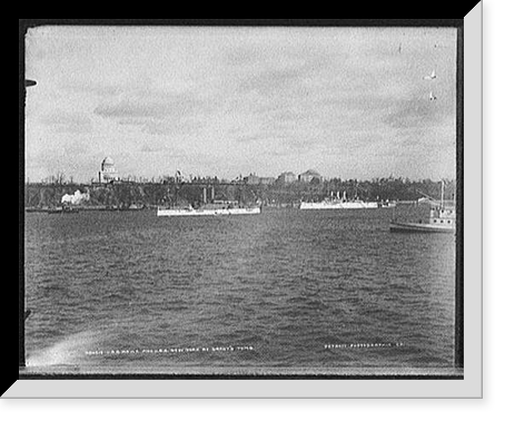 U.S.S. Maine and U.S.S. New York at Grant's Tomb, Antique Print